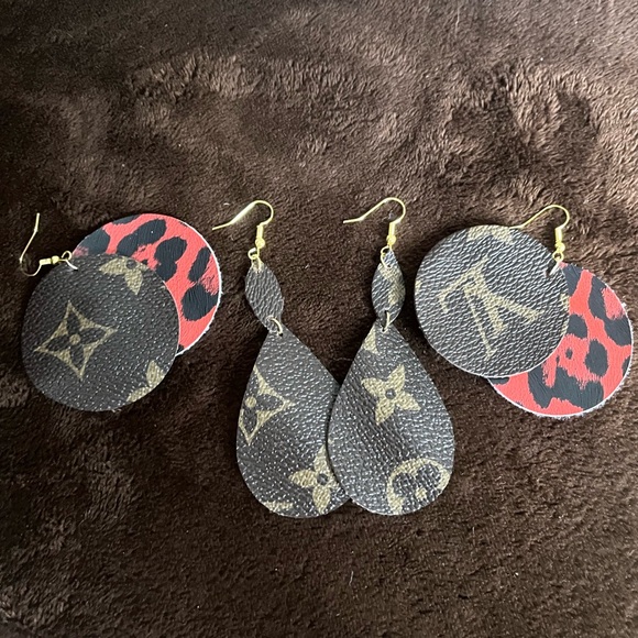 Custom Leather Lux & Designer Earrings- Dooney, Coach, Kate, LV, GUCCI, MK - Picture 7 of 15